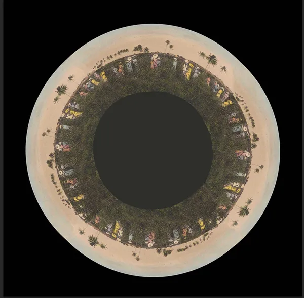“Wheel of Fortune” from La Vaughn Belle, How to Survive Colonial Nostalgia, 2019. Digital artwork commissioned
as part of the Mapping a Colony project in collaboration with ETHOSLab at ITU and Uncertain Archives at the University of Copenhagen, Denmark.