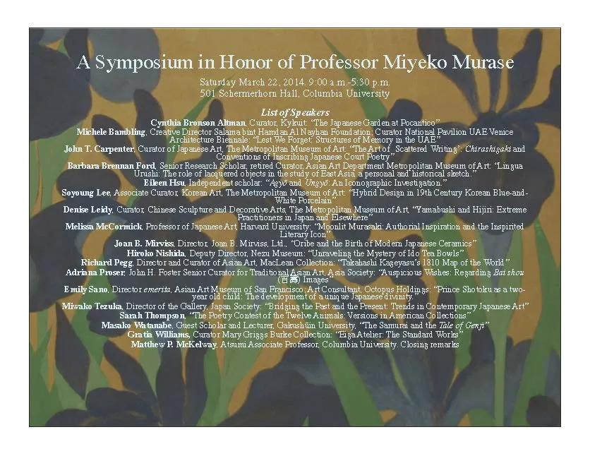 Symposium Program