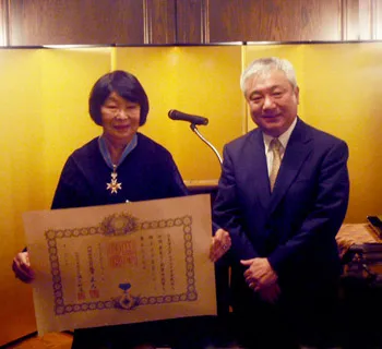 Professor Miykeo Murase and Ambassador Shinichi Nishimiya. Photograph courtesy of the Consulate General of Japan.