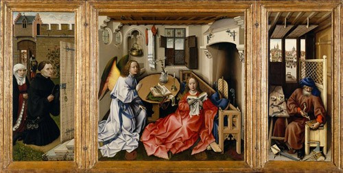 Robert Campin and Assistant, The Annunciation Triptych, ca. 1425, The Metropolitan Museum of Art, The Cloisters Collection