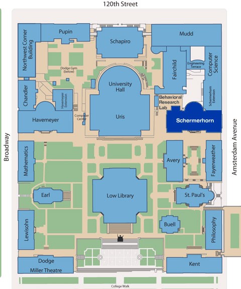 Columbia University Campus Map   Schermerhorn 