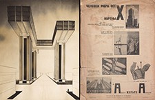 Left: El Lissitzky, Wolkenbügel, 1923-26Right: El Lissitzky, ‘Man is the measure of all tailors…,’ typo-photo montage for Izvestiia ASNOVA, 1926
