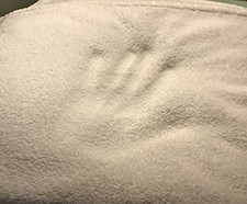 Handprint in a blanket