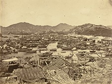 Aftermath of the 1874 Typhoon in Yau MaTei, photo by Lai Afong